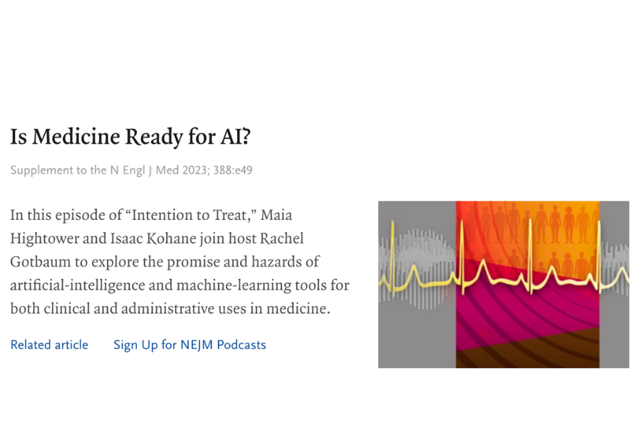 Artificial intelligence in medicine, perspective by NEJM